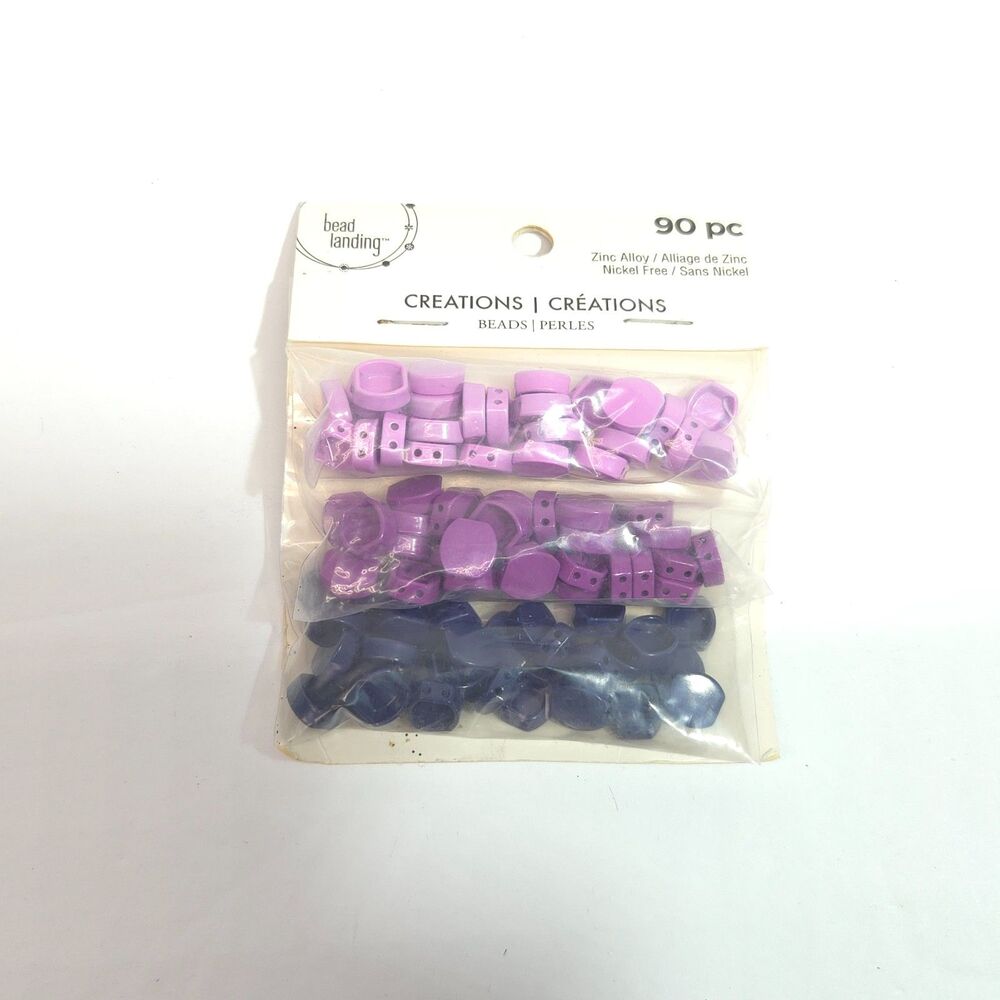 Bead Landing 90 pc Zinc Alloy Purple Blue Craft Beads Pack New